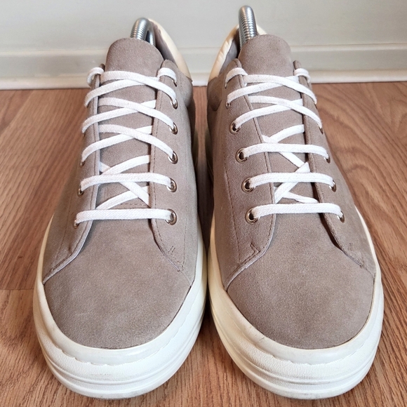 Joie Miriam Suede Leather Low Top Style Rubber Platform Taupe Sneakers Sz EU 39 - Picture 2 of 16